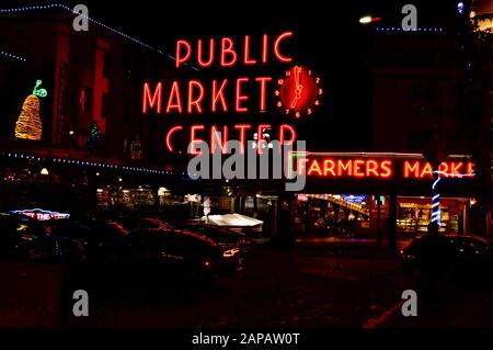Public Market Center bei Nacht Stockfoto