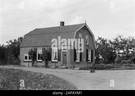 Fixpunkte Kulturdienst Beschreibung: Farm bei Echteld Anmerkung: E-52. Terreinwatmodifications Stockfoto