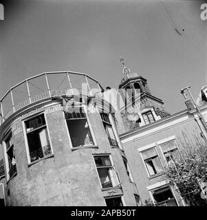 Front North-East Niederlande: Deventer Beschreibung: Schaden am Hotel Bellevue Datum: April 1945 Ort: Deventer, Overijssel Schlüsselwörter: Hotels Stockfoto