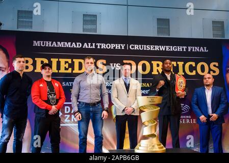 Riga, Lettland. Januar 2020. Pressekonferenz von Mairis Briedis und Yuniel Dorticos, bevor sie bei der World Boxing Super Series um den IBF-Titel kämpfen. Credit: Gints Ivuskans/Alamy Live News Stockfoto