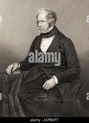 Lord Palmerston, Henry John Temple, 3. Viscount Palmerston (1784–1865), Porträtstich von DJ Pound (After Mayall), 1860-1870 Stockfoto