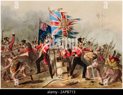 Der erste Opiumkrieg, Der 18. (Royal Irish), Regiment of Foot, bei der Erstürmung, der Festung von Amoy, 26. August 1841, Gemälde von Michael Angelo Hayes und James Henry Lynch, 1840-44 Stockfoto