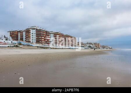 Matalascanas Strandresort touristische Entwicklungen, in der Winterzeit, Huelva, Spanien Stockfoto