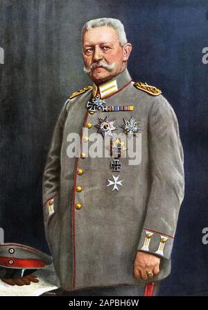 Paul von HINDENBURGS (1847-1934) als Befehlshaber der deutschen Armee im 1. Weltkrieg Stockfoto