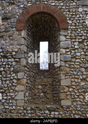 Wolvesley Castle, Winchester, Hampshire, England. Beeindruckende Ruinen Des Alten Bischofspalasts aus dem 12. Jahrhundert, einschließlich der ursprünglichen Ruinen der Pflaumanlage Stockfoto