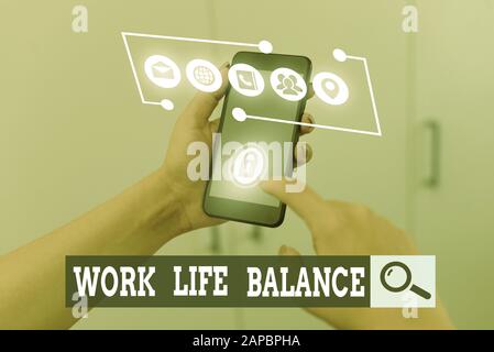 Handschrift Text schreiben Work Life Balance. Konzeptionelle foto Aufteilung der Zeit zwischen Beruf oder Familie und Freizeit Stockfoto