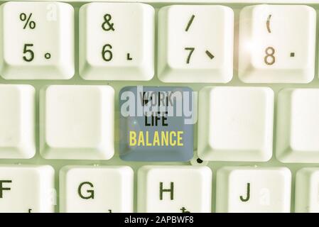 Handschrift Text schreiben Work Life Balance. Konzeptionelle foto Aufteilung der Zeit zwischen Beruf oder Familie und Freizeit Stockfoto