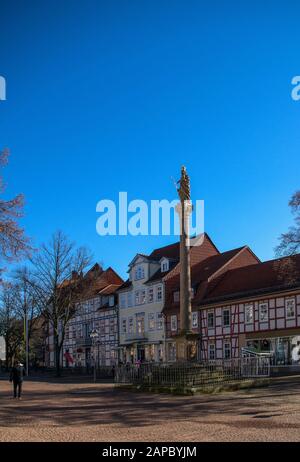 Bunte Fachwerkhäuser in Duderstadt, Deutschland Stockfoto