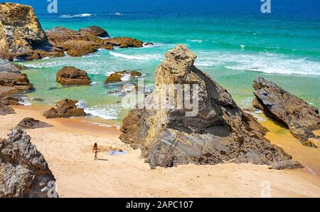 Badewanne Beach in der Nähe von Porto Covo, Costa Vicentina, Portugal Stockfoto