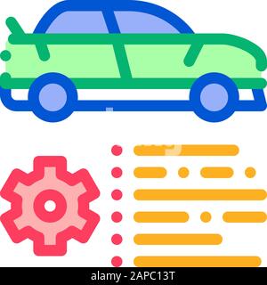 Auto Feature Zahnradsymbol Vektor Kontur Abbildung Stock Vektor