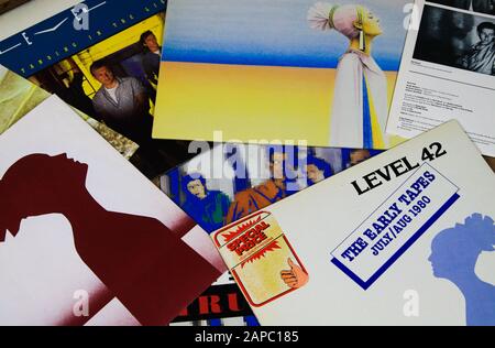 VIERSEN, DEUTSCHLAND - 22. AUGUST. 2019: Blick auf Schallplatten-Sammlung Der Stufe 42 Stockfoto