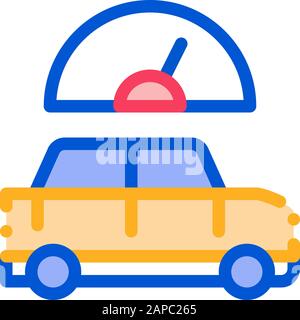 Auto Tacho Symbol Vektor Kontur Abbildung Stock Vektor