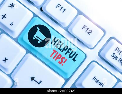 Text zeichen Zeigt hilfreiche Tipps. Business Foto text Ratschläge gegeben hilfreiche Kenntnisse im Leben zu werden. Stockfoto