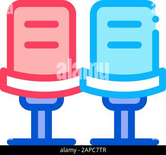 Player Stühle Symbol Vektor Kontur Abbildung Stock Vektor