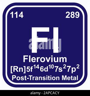 Flerovium Periodensystem der Elemente Vektor-Illustration eps 10 Stock Vektor