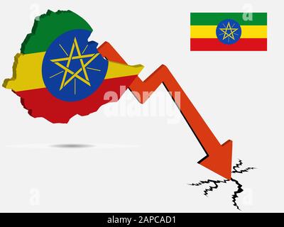Äthiopien Wirtschaftskrise Vektor Illustration EPS 10 Stock Vektor