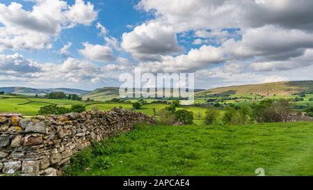 Landschaft im oberen Wensleydale bei Gayle, North Yorkshire, England, Großbritannien Stockfoto