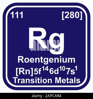 Roentgenium Periodensystem der Elemente Vektor-Illustration eps 10 Stock Vektor