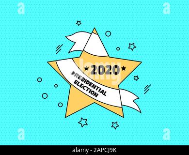 Abstimmung 2020 Memphis style Banner pop art design Stock Vektor
