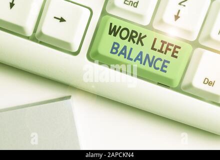 Text Zeichen zeigen, Work Life Balance. Business foto Präsentation Abteilung der Zeit zwischen Beruf oder Familie und Freizeit Stockfoto