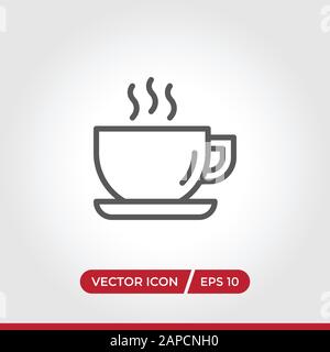 Symbolvektor für Kaffeetasse. Einfaches Kaffeetasse-Zeichen in modernem Design für Website und mobile App. EPS10 Stock Vektor