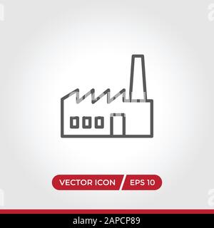 Werksseitige Symbolvektor. Einfaches Fabrikschild in modernem Design für Website und mobile App. EPS10 Stock Vektor