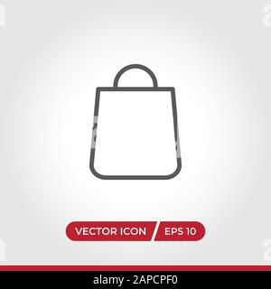 Symbolvektor für Einkaufstaschen. Einfaches Einkaufstaschenschild in modernem Design für Website und mobile App. EPS10 Stock Vektor