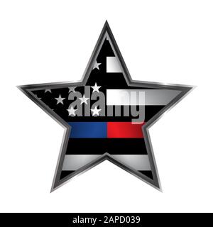 Eine Abbildung mit dem Emblem der amerikanischen Flagge für Polizei und Feuerwehrleute. Vector EPS 10 verfügbar. Stock Vektor