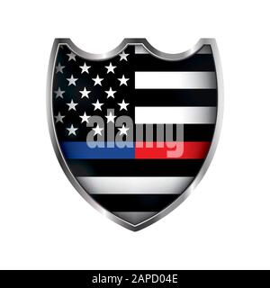 Eine Abbildung mit dem Emblem der amerikanischen Flagge von Polizei und Feuerwehrmann. Vector EPS 10 verfügbar. Stock Vektor