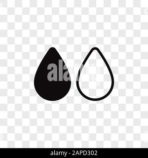 Gefülltes und umreißendes Drop-Vektor-Symbol, Wassertropfsymbol in modernem Design für Website und mobile App Stock Vektor