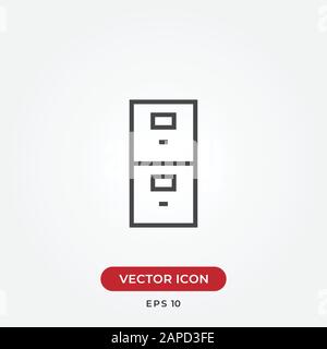 Kommode, Archiv-Vektor-Symbol in modernem Design für Website und mobile App Stock Vektor