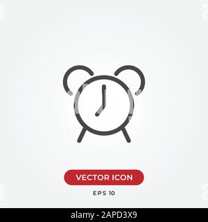 Vektorsymbol für Wecker in modernem Design für Website und mobile App Stock Vektor
