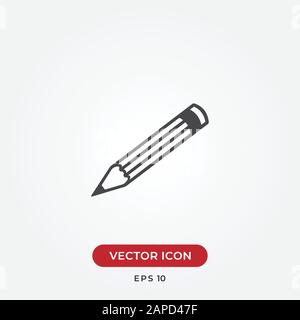 Bleistift-Vektor-Symbol in modernem Design für Website und mobile App Stock Vektor