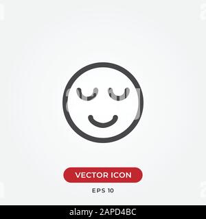 Dankbares Emoji, Smile Vector Icon in modernem Design für Website und mobile App Stock Vektor