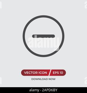 Minus-Vektor-Symbol in modernem Design für Website und mobile App Stock Vektor