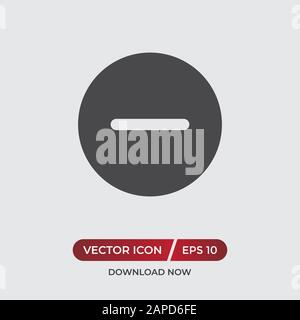 Minus-Vektor-Symbol in modernem Design für Website und mobile App Stock Vektor