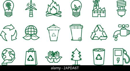Isoliertes Design für Ökologie und Recycling-Symbol für Vektorgrafik Stock Vektor
