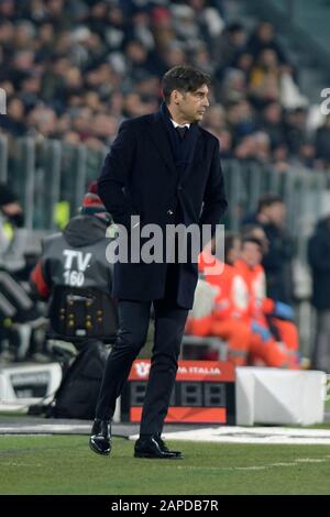 Allianz Stadium, Turin, Italien. Januar 2020. COPPA Italia Football, Juventus gegen Roma; Paulo Fonseca der Trainer von AS Roma Credit: Action Plus Sports/Alamy Live News Stockfoto