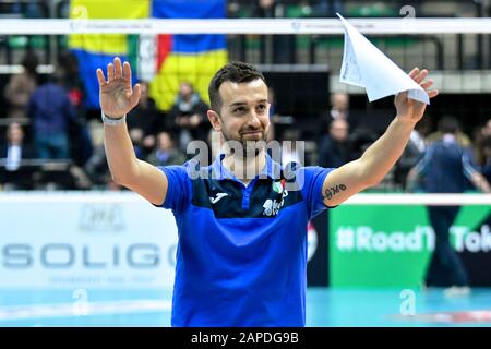 Treviso, Italien. Januar 2020. Daniele santarelli während der Imoco Volley Conegliano vs. C.S.M. Volei Alba Blaj, Volleyball Champions League-Frauen in Treviso, Italien, 22. Januar 2020 Credit: Independent Photo Agency/Alamy Live News Stockfoto