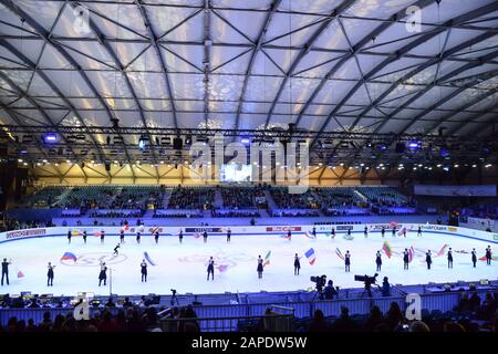 Ein Panoramablick auf die Steiermarkhalle während der Eröffnungsfeier der ISU European Figure Skating Championats 2020 am 22. Januar 2020 in Graz-Österreich., Credit: Raniero Corbelletti/AFLO/Alamy Live News Stockfoto