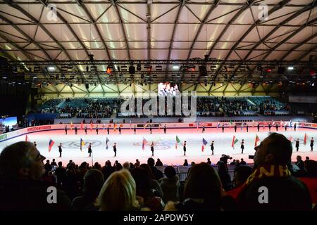 Ein Panoramablick auf die Steiermarkhalle während der Eröffnungsfeier der ISU European Figure Skating Championats 2020 am 22. Januar 2020 in Graz-Österreich., Credit: Raniero Corbelletti/AFLO/Alamy Live News Stockfoto