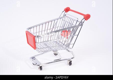Mini-Einkaufswagen - Warenkorb Stockfoto
