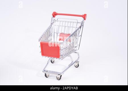 Mini-Einkaufswagen - Warenkorb Stockfoto