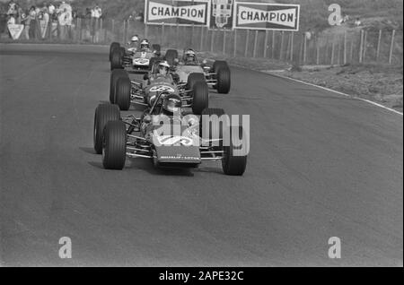 Autorennen auf dem Zandvoort Circuit, bei der Zandvoort Trophäe; Formel III Rennen, in der Kopf-Nr 16 Mames Hunt; NR. 33 Gewinner Jurg Dubler Datum: 30. August 1970 Ort: Noord-Holland, Zandvoort Schlüsselwörter: AUTOMACES Stockfoto