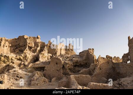 Mudbrick Festung Stadt von Shali, Alte Häuser in der Innenstadt, aus getrocknetem Backstein, Siwa Oase, Siwa, Ägypten, Nordafrika, Afrika Stockfoto