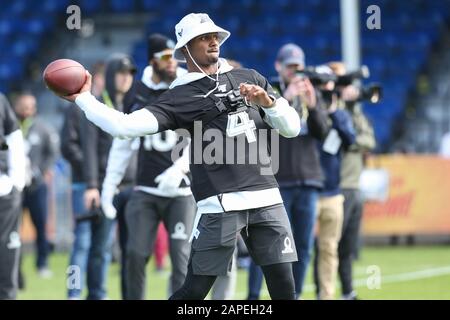 Kississimee, Florida, USA. Januar 2020. Houston Texans Quarterback Deshaun Watson(4) passiert den Ball während AFC Practice, Mittwoch, 22. Januar 2020, in Kissimmee, Florida (Foto von IOS/ESPA-Images) Credit: European Sports Photographic Agency/Alamy Live News Stockfoto