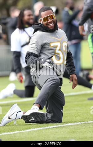 Kississimee, Florida, USA. Januar 2020. Arizona Cardinals fullback Budda Baker(32) streckt sich während der NFC-Praxis, Mittwoch, 22. Januar 2020, in Kissimmee, Fla. (Foto von IOS/ESPA-Images) Credit: European Sports Photographic Agency/Alamy Live News Stockfoto