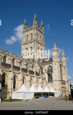 Gloucseter Cathedral und das Dreichörfestival 2019 Stockfoto