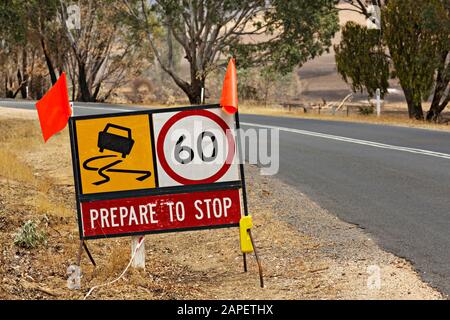 Lexton Australien / Nachwirkungen von Buschbränden in Lexton Victoria Australien. Stockfoto