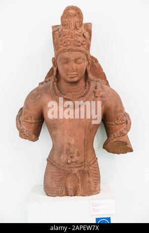 Lord Vishnu, roter Sandstein, aus Mathura, Nationalmuseum von Indien, Neu-Delhi, indien, Südasien, Asien